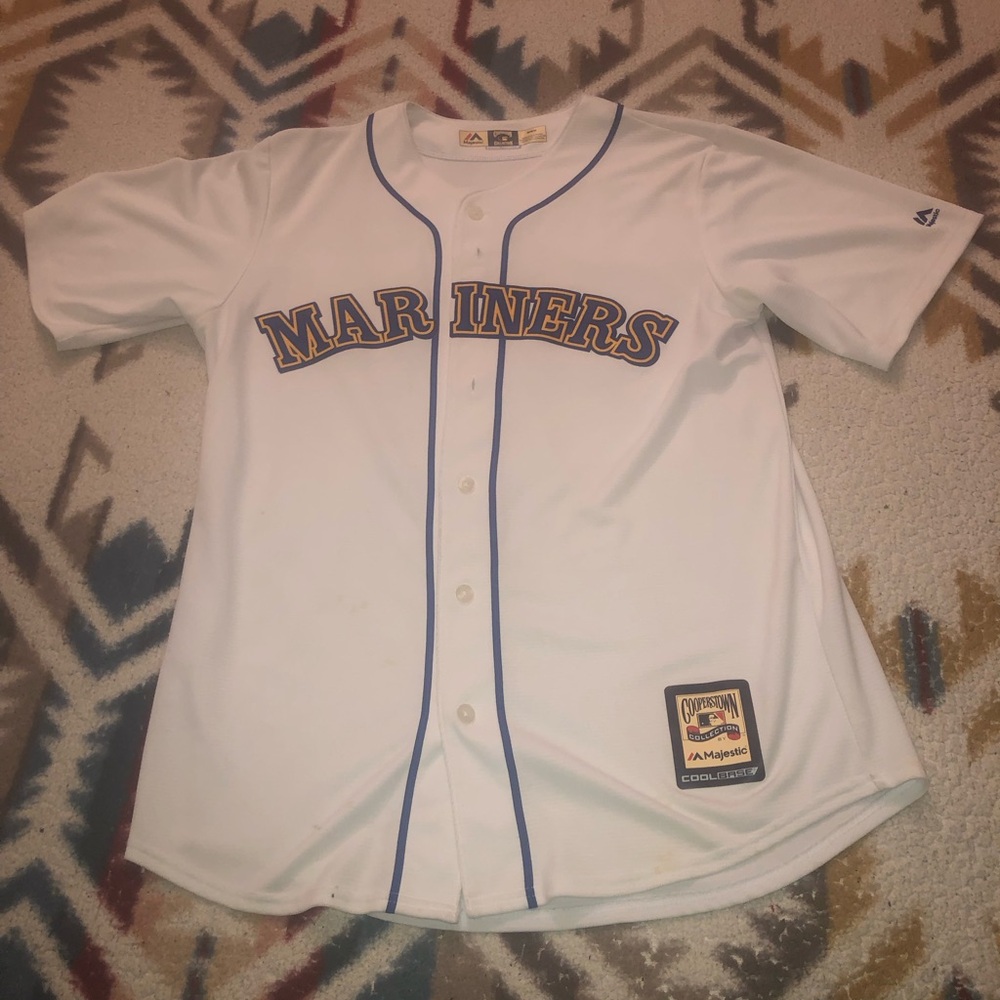 Majestic White Mariners Jersey Shirt Ken Griffey